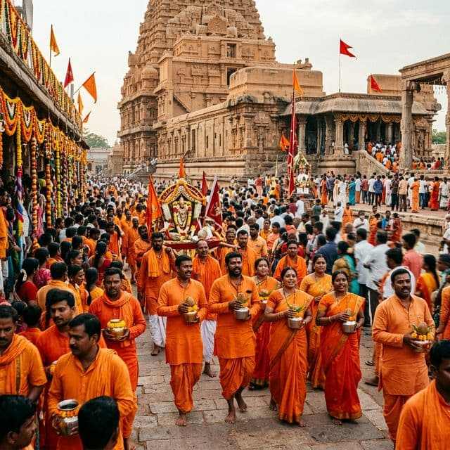 Pilgrims at the temple